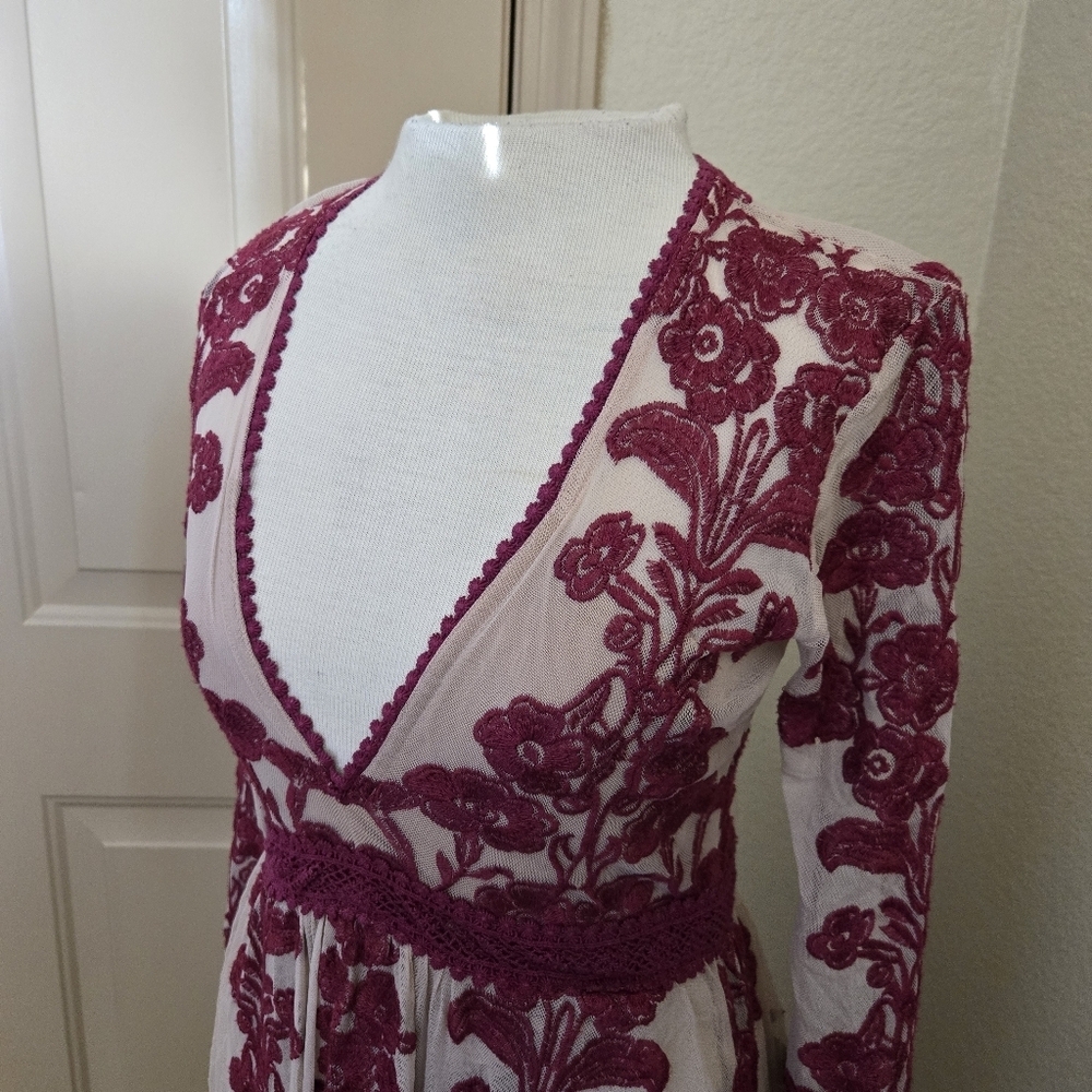 For Love and Lemons Temecula Maxi Dress in Wine M - Picture 8 of 10